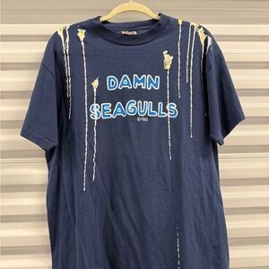 Hanes Dark Blue 'Damn Seagulls' Tee